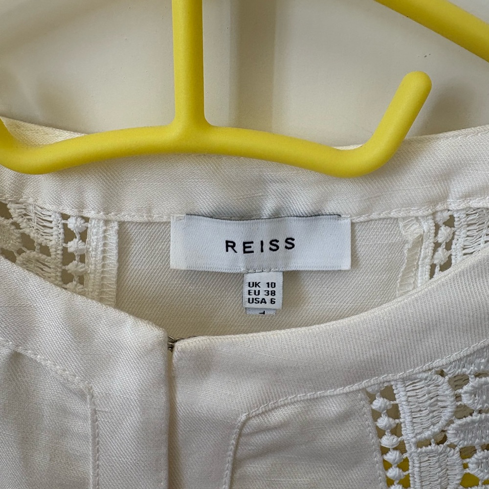 Reiss Linen Top With Lace Detail View 4